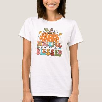 T-shirt Merci Grateful Polka Dot Thanksgiving