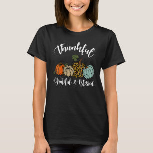 T-shirt Merci Gratuit Béni Soie Plaid Thanksgiving