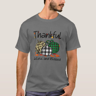 T-shirt Merci-Heureux-Béni Plaid-Leopard Citrouille The