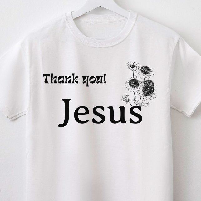 T-shirt Merci Jésus Floral chrétien (Thank You Jesus Floral Christian T-Shirt)