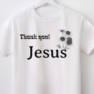 T-shirt Merci Jésus Floral Christian 