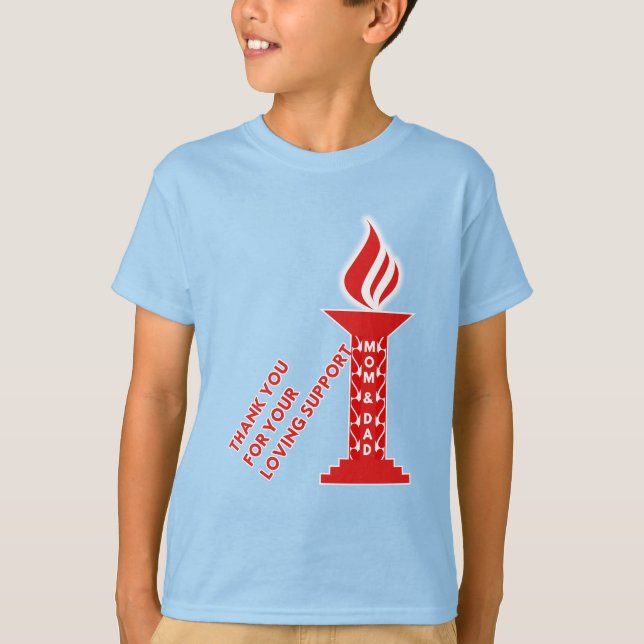 T-shirt Merci, maman et papa, pour votre soutien amoureux (Devant)