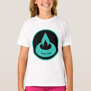 T-shirt Merci moderne Turquoise & Black Oil Light !