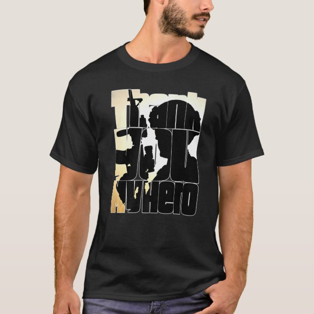 T-shirt Merci Mon héros Anciens Combattants Militaires Amé (Devant)