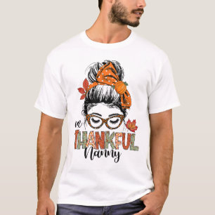 T-shirt Merci Nanny Messy Bun Automne Automne Thanksgiving