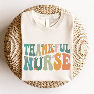 T-shirt Merci Nurse Floral Thanksgiving Nurse Étudiant
