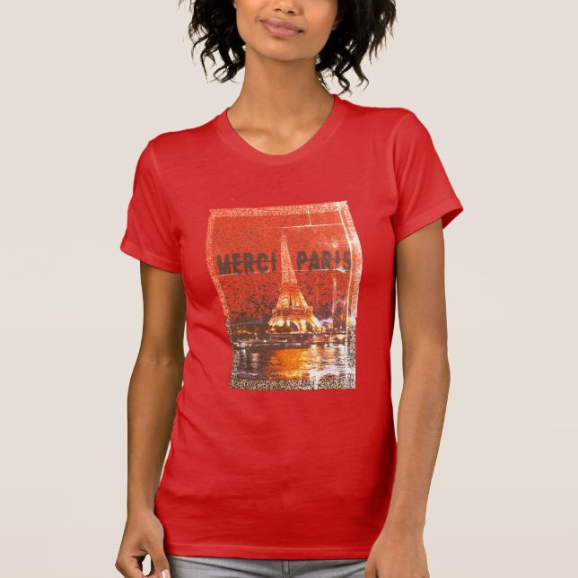 T-shirt Merci paris,style summer fashion (Devant)
