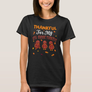T-shirt Merci pour mes dindes de 5e année Thanksgiving Mat