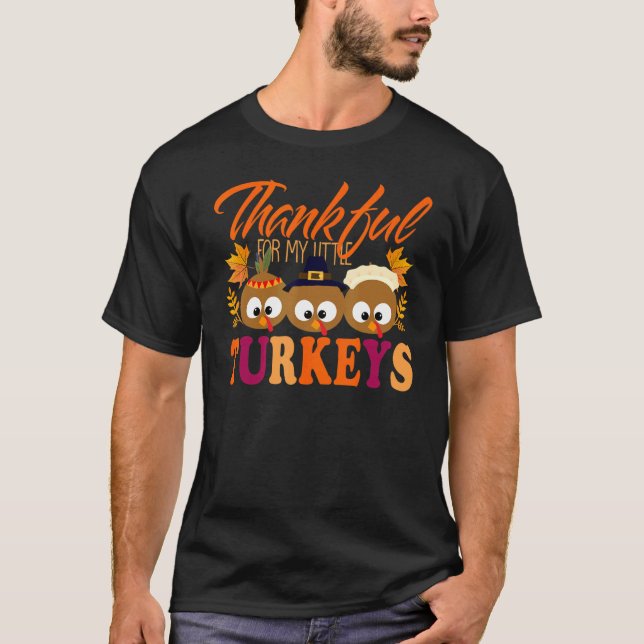 T-shirt Merci Pour Mes Petites Dindons Thanksgiving Teache (Devant)