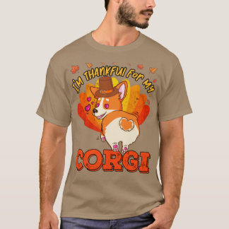 T-shirt Merci pour mon Chien Corgi mignon Thanksgiving