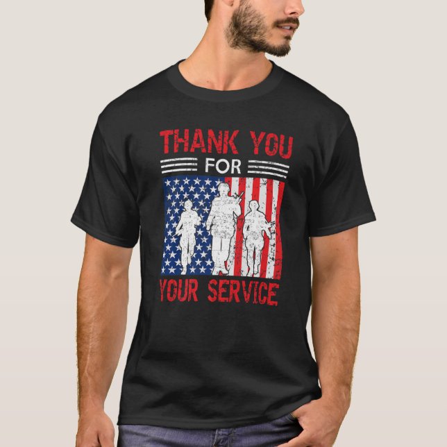 T-shirt Merci pour vos services Journée patriotique des an (Devant)