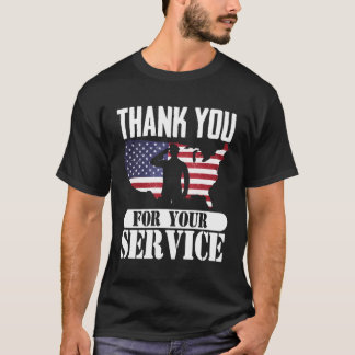 T-shirt Merci Pour Votre Service Journée Patriotique Des V