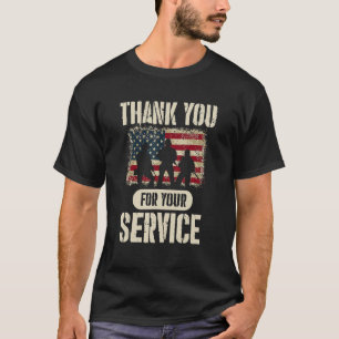 T-shirt Merci Pour Votre Service US Drapeau Veter Patrioti