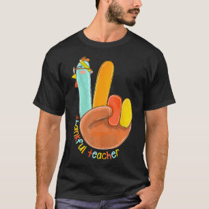 T-shirt Merci Professeur amusant Thanksgiving Peace Hand S