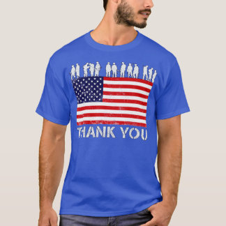 T-shirt Merci Soldat Drapeau Américain Patriotique