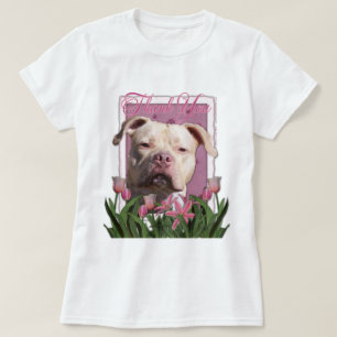 T-shirt Merci - tulipes roses - Pitbull - fille du Jersey