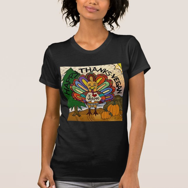 T-shirt Merci Vegan Thanksgiving Turquie (Devant)