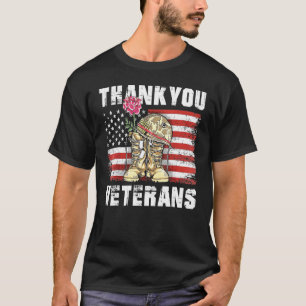 T-shirt Merci Vétérans de combat Bottes de coquelicot Vétè