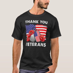 T-shirt Merci Vétérans de combat Bottes de coquelicot Vétè