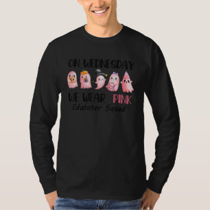 T-shirt Mercredi Fantôme Nous Portons Pink Educator Squad