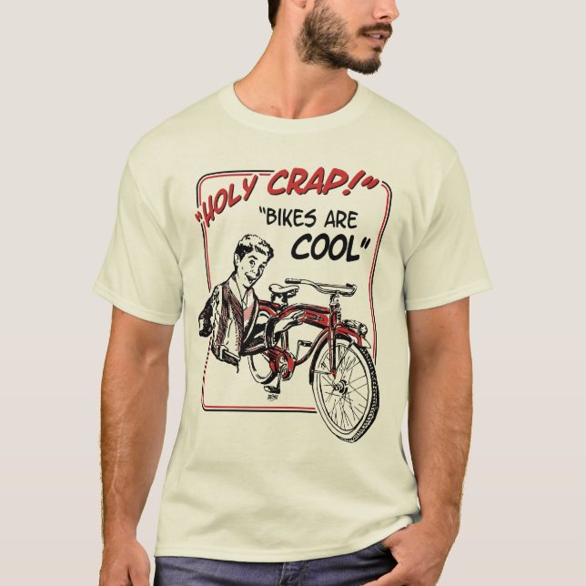 T-shirt Merde sainte !  Les vélos sont frais ! (Devant)