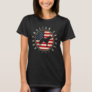 T-shirt Mère australienne de chien de bétail Usa Drapeau 4