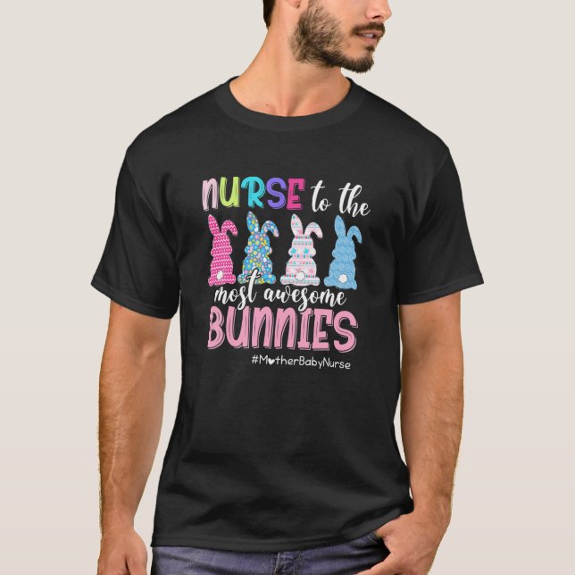 T-shirt Mère Bébé Infirmière Aux Bunnies Les Plus Magnifiq (Devant)