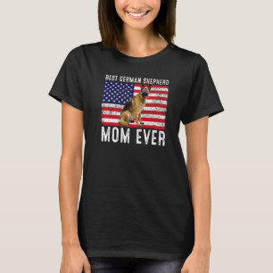 T-shirt Mère Berger Allemand Drapeau Américain Usa Chien P