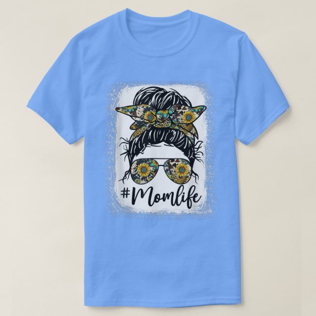 T-shirt Mère blanchie Vie Tournesol Mère Vie Léopard Menso (Design devant)