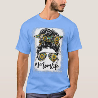T-shirt Mère blanchie Vie Tournesol Mère Vie Léopard Menso