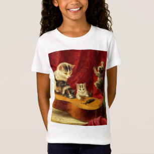 T-Shirt Mère Chat et chatons Jouer avec la guitare
