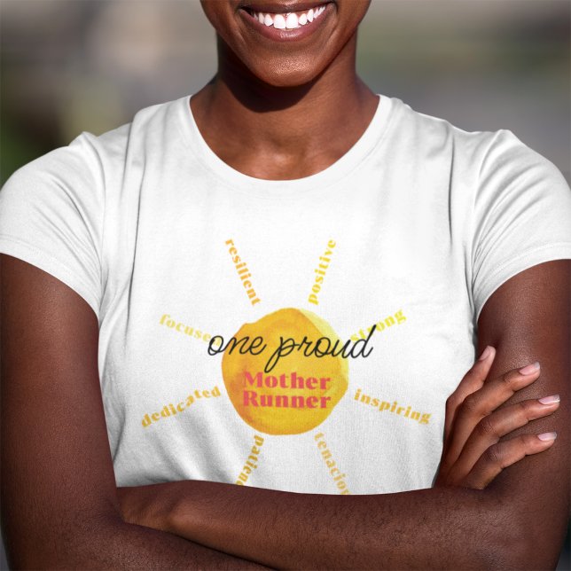 T-shirt Mère coureuse Yellow Sunshine Aquarelle personnali (Créateur téléchargé)