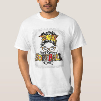 T-shirt Mère de baseball Messy Bun Cheveux