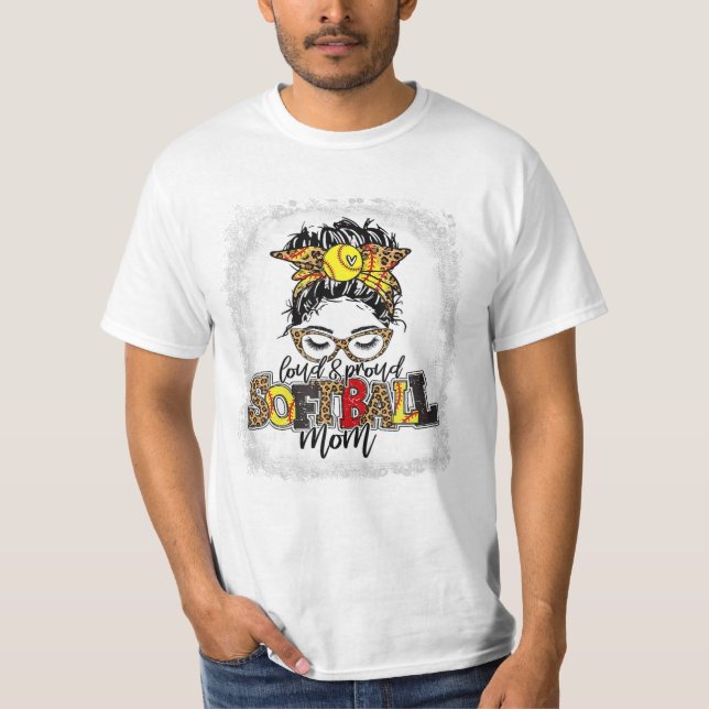 T-shirt Mère de baseball Messy Bun Cheveux (Devant)