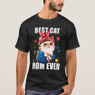 T-shirt Mère de chat la plus géniale Rétro Mère de chat po