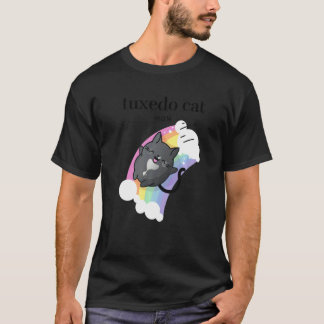 T-shirt Mère de chat smoking  Joli chat noir avec pluie jo