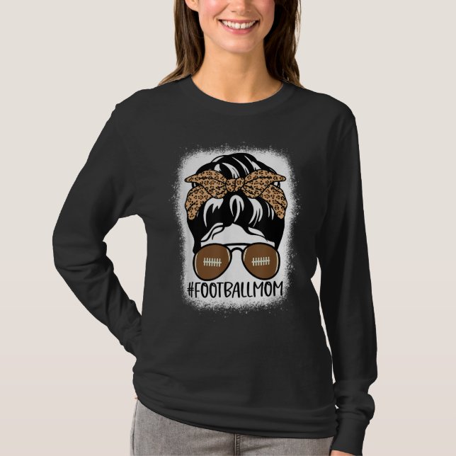 T-shirt Mère de football blanchie Vie avec le léopard et e (Devant)