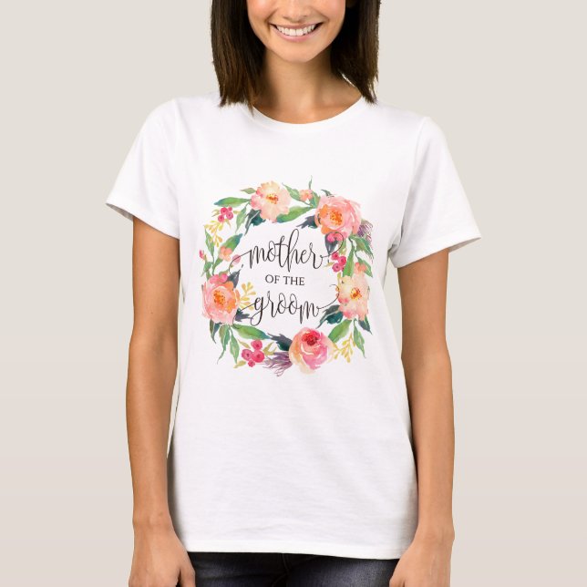 T-shirt mère de la couronne fleurie du marié -3 (Devant)