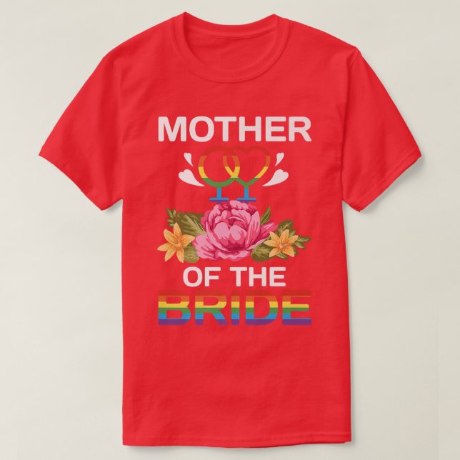 T-shirt Mère De La Fleur De Mariée Gay Lesbienne Mariage L (Design devant)