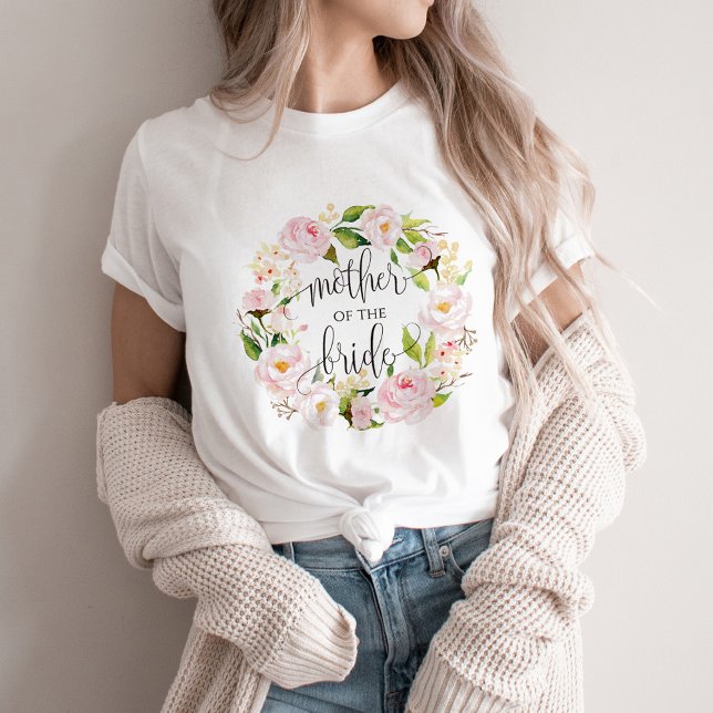 T-shirt mère de la mariée couronne florale -5 (Créateur téléchargé)