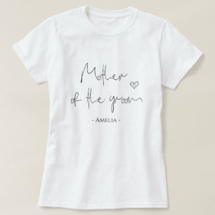 T-shirt Mère de la mariée mariage et coeur