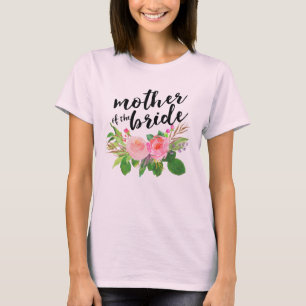 T-shirt Mère de l'aquarelle chic de jeune mariée florale