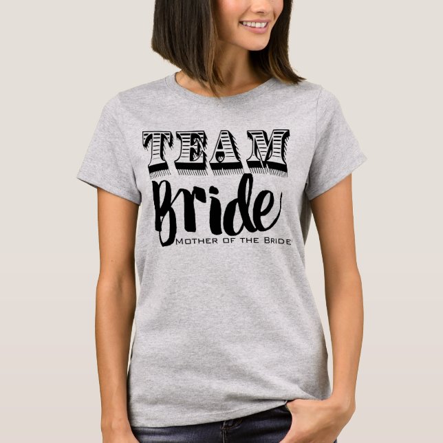 T-shirt Mère de l'équipe de mariée main (Devant)