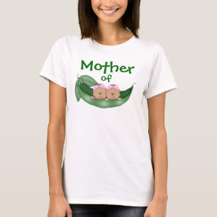 T-shirt Mère des Filles jumelles (peau foncée)