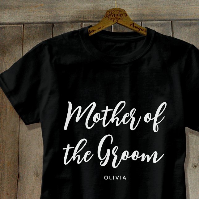 T-shirt Mère du Mariage Groom Personnalisé noir blanc (Créateur téléchargé)