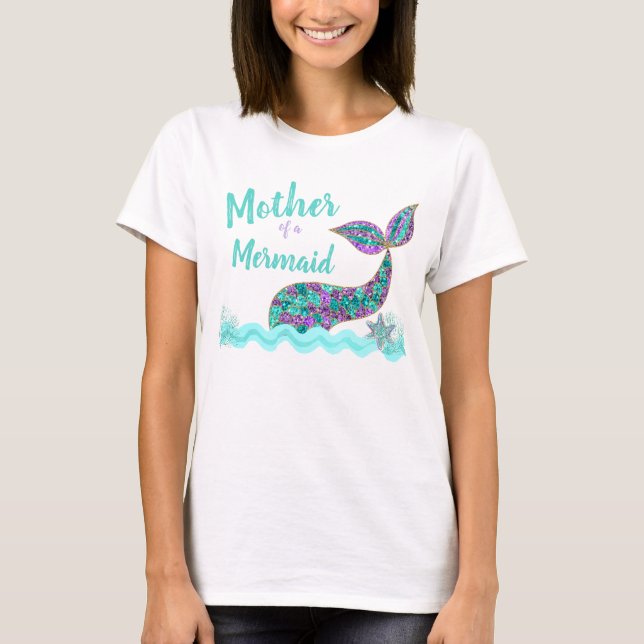 T-shirt Mère d'une sirène, tee-shirt de fête d'anniversair (Devant)