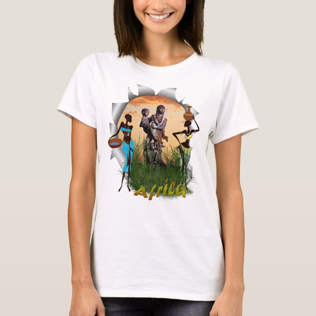 T-shirt Mère et enfant de l'Afrique (Devant)