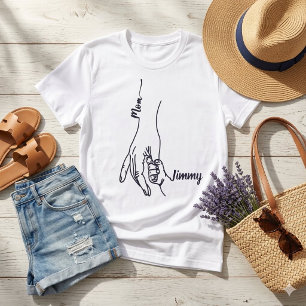 T-shirt Mère et enfant personnalisés se tenant la main