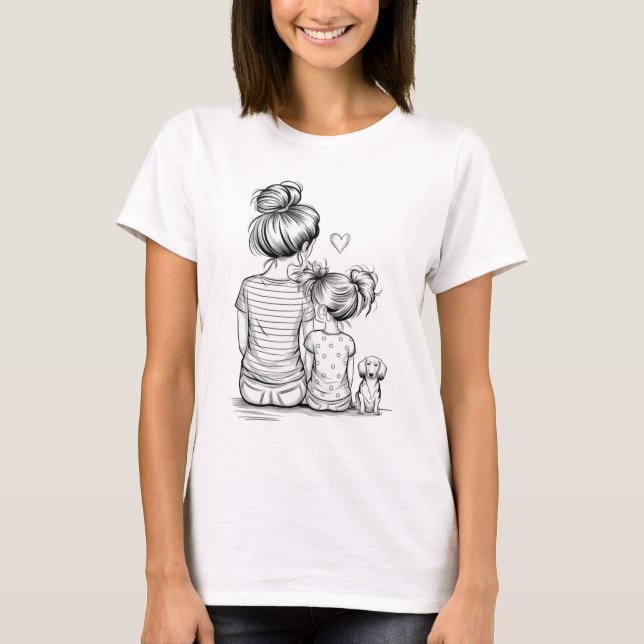 T-shirt Mère et fille A-Line Art ShirterFamily Bond (Devant)