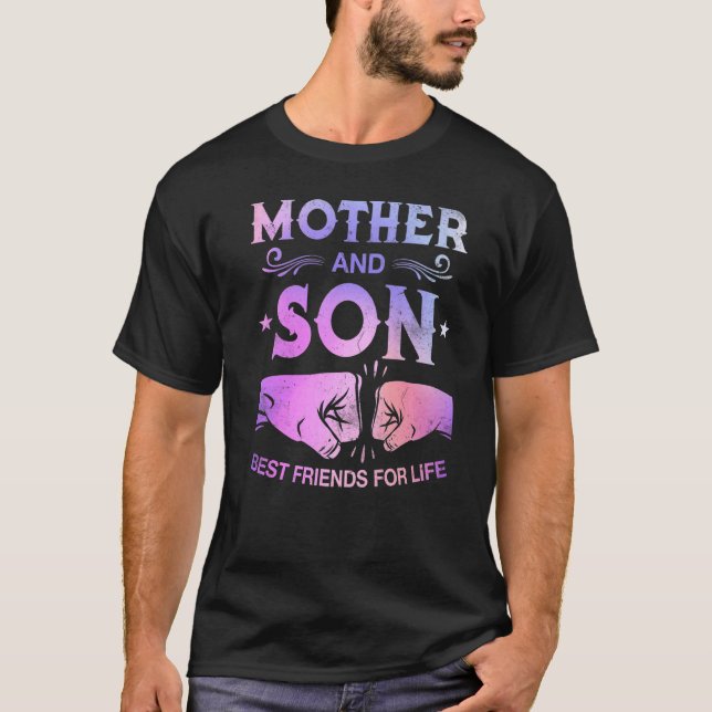 T-shirt Mère Et Fils Meilleurs Amis De La Vie Mère (Devant)